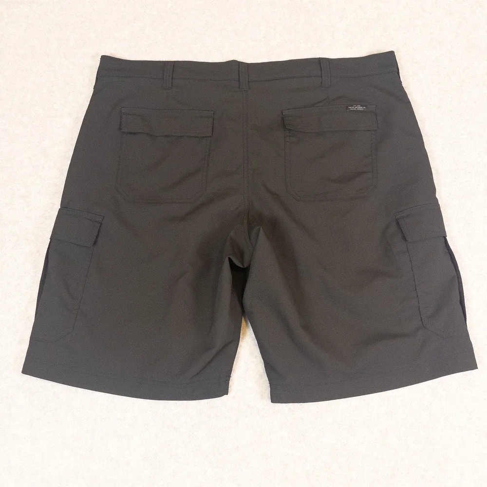 Lee Mens Black Cargo Shorts Size 42 Solid Casual Outdoor Utility Pockets